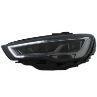 Μπροστινά Φανάρια Set Για Audi A3 8V 12-16 DRL Full Led & Led Signal Μαύρα  Με Μοτέρ Carner
