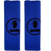 SAAB  ​ΜΑΞΙΛΑΡΑΚΙΑ ΓΙΑ ΖΩΝΗ ΑΣΦΑΛΕΙΑΣ 21 X 7,5 cm ΣΕ ΜΠΛΕ ΧΡΩΜΑ ΜΕ ΜΑΥΡΟ LOGO - 2 ΤΕΜ.