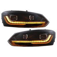 Μπροστινά Φανάρια Set Για Vw Polo 6R/6C 09-17 DRL New Design & Dynamic Φλας H7 Με Μοτέρ Carner