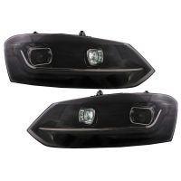 Μπροστινά Φανάρια Set Για Vw Polo 6R/6C 09-17 DRL New Design & Dynamic Φλας H7 Με Μοτέρ Carner