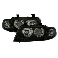 Μπροστινά Φανάρια Set Για Audi A4 B5 94-98 Angel Eyes Μαύρα H7/H7 Depo