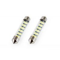 ΛΑΜΠΑΚΙΑ ΠΛΑΦΟΝΙΕΡΑΣ STANDARD FESTOON C5W 41mm - 12V - 0,7W - 5600K - 18LED (ΛΕΥΚΟ/ΨΥΧΡΟ) AMiO - 2 ΤΕΜ.