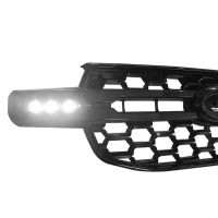 Μάσκα Για Ford Ranger T9 2022+ XLT / Sport / Wild Trak Raptor Type Με Led Μαύρο Γυαλιστερό