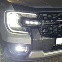 Μάσκα Για Ford Ranger T9 2022+ XLT / Sport / Wild Trak Raptor Type Με Led Μαύρο Γυαλιστερό