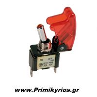 Aεροπορικού Τύπου Διακόπτης με Led Κόκκινο
