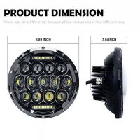 Μπροστινά Φανάρια Set Για Jeep Wrangler 96+ / Mercedes-Benz G-Class W463 / Hummer H1/H2 / Harley-Davidson Led Angel Eyes / DRL Projectors Μαύρα 13 led 2 Τεμάχια