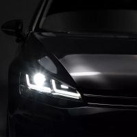 Μπροστινά Φανάρια Set Για Vw Golf VII (7) 12-17 DRL Full Led Halogen Version Black/Chrome LEDHL103-CM RHD (Δεξιοτίμονα) Osram Ledriving