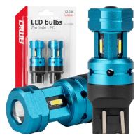 Amio - Λάμπες LED CANBUS T20 7443 W21/5W 4SMD 1860 Λευκή 6000K  – 12/24V - 2 Τεμ. (04255/AM)