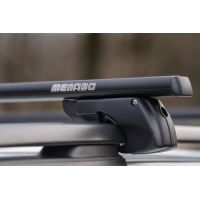 MENABO ΜΠΑΡΕΣ ΟΡΟΦΗΣ ΑΛΟΥΜΙΝΙΟΥ SHERMAN BLACK 120 cm ΣΕ ΜΑΥΡΟ ΧΡΩΜΑ ΓΙΑ Renault Clio IV Sporter / Grand Tourer 5 doors 2013>2019 ΜΕ RAISED RAILS (Παράλληλες Μπάρες με Κενό) - 2 ΤΕΜ. (12280/MB)