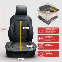 Πλατοκάθισμα Αυτοκινήτου Swiss Drive "Potenza" Ύφασμα Από Δερματίνη Μαύρο/Κίτρινο PTNZYLW 1 Τεμάχιο