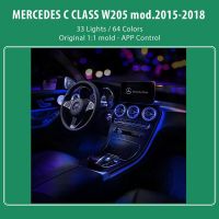 Ambient Light Full Kit Για Mercedes-Benz C-Class W205 15-18 Με 33 Φώτα / 64 Χρώματα