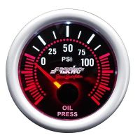 Simoni Racing ΠΙΕΣΗ ΛΑΔΙΟΥ 52mm 2'' ΜΑΥΡΟ ΜΕ ΚΟΚΚΙΝΟ ΦΩΤΙΣΜΟ