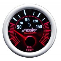Simoni Racing ΘΕΡΜΟΚΡΑΣΙΑ ΛΑΔΙΟΥ 52mm 2'' ΜΑΥΡΟ ΜΕ ΚΟΚΚΙΝΟ ΦΩΤΙΣΜΟ