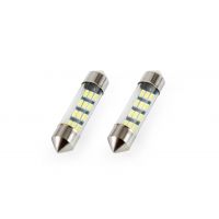 ΛΑΜΠΑΚΙΑ ΠΛΑΦΟΝΙΕΡΑΣ STANDARD FESTOON C5W 36mm - 12V - 0,5W -  5600K - 12LED (ΛΕΥΚΟ/ΨΥΧΡΟ) - 2 ΤΕΜ.