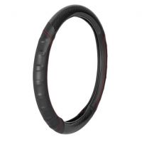 ΚΑΛΥΜΜΑ ΤΙΜΟΝΙΟΥ BULLET 35/37cm (S) - ΜΑΥΡΟ/ΚΟΚΚΙΝΟ - CARBON - ΔΕΡΜΑΤΙΝΗ