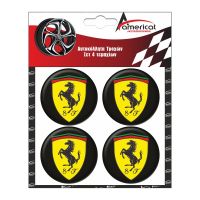 ΑΥΤΟΚΟΛΛΗΤΑ ΖΑΝΤΩΝ FERRARI 6cm ΜΑΥΡΑ ΣΜΑΛΤΟΥ 4ΤΕΜ.