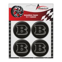 ΑΥΤΟΚΟΛΛΗΤΑ ΖΑΝΤΩΝ BRABUS 6cm ΜΑΥΡΑ ΣΜΑΛΤΟΥ 4ΤΕΜ.