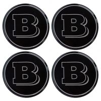 BRABUS ΑΥΤΟΚΟΛΛΗΤΑ ΣΗΜΑΤΑ ΖΑΝΤΩΝ 5 cm ΜΑΥΡΟ/ΧΡΩΜΙΟ ΜΕ ΕΠΙΚΑΛΥΨΗ ΣΜΑΛΤΟΥ  - 4 ΤΕΜ.