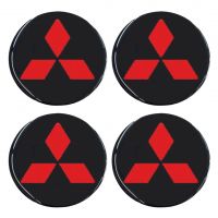 MITSUBISHI ΑΥΤΟΚΟΛΛΗΤΑ ΣΗΜΑΤΑ ΖΑΝΤΩΝ 5,5 cm ΜΑΥΡΟ/ΚΟΚΚΙΝΟ ΜΕ ΕΠΙΚΑΛΥΨΗ ΣΜΑΛΤΟΥ  - 4 ΤΕΜ.