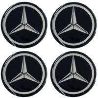 MERCEDES ΑΥΤΟΚΟΛΛΗΤΑ ΖΑΝΤΩΝ 6,7cm ΜΑΥΡΟ/ΧΡΩΜΙΟ ΜΕ ΕΠΙΚΑΛΥΨΗ ΣΜΑΛΤΟΥ - 4 ΤΕΜ.
