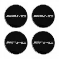 AMG (MERCEDES) ΑΥΤΟΚΟΛΛΗΤΑ ΣΗΜΑΤΑ ΖΑΝΤΩΝ 7,4 cm ΜΑΥΡΟ/ΧΡΩΜΙΟ ΜΕ ΕΠΙΚΑΛΥΨΗ ΣΜΑΛΤΟΥ  - 4 ΤΕΜ.