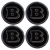 BRABUS ΑΥΤΟΚΟΛΛΗΤΑ ΣΗΜΑΤΑ ΖΑΝΤΩΝ 7,2 cm ΜΑΥΡA ΜΕ ΕΠΙΚΑΛΥΨΗ ΣΜΑΛΤΟΥ  - 4 ΤΕΜ.