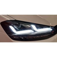 Μπροστινά Φανάρια Set Για Vw Golf VII (7) 12-17 DRL Full Led Halogen Version Black LEDHL103-BK Osram Ledriving
