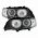Μπροστινά Φανάρια Set Για Bmw X5 E53 99-03 Angel Eyes Μαύρα Xenon D2S/H7 Με Μοτέρ Depo