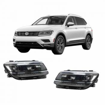 Μπροστινά Φανάρια Set Για Vw Tiguan II mk2 16+ DRL Led Matrix & Led Signal Dynamic R-Line Look H7/H7 Με Μοτέρ Carner