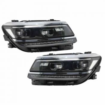 Μπροστινά Φανάρια Set Για Vw Tiguan II mk2 16+ DRL Led Matrix & Led Signal Dynamic R-Line Look H7/H7 Με Μοτέρ Carner