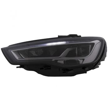 Μπροστινά Φανάρια Set Για Audi A3 8V 12-16 DRL Full Led & Led Signal Μαύρα  Με Μοτέρ Carner
