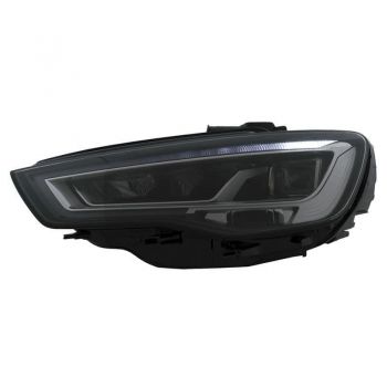 Μπροστινά Φανάρια Set Για Audi A3 8V 12-16 DRL Full Led & Led Signal Μαύρα  Με Μοτέρ Carner