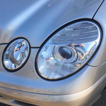 Μπροστινά Φανάρια Set Για Mercedes-Benz E-Class W211 02-06 Χρωμίου Facelift Look H7/H7 (Halogen) Με Μοτέρ Depo