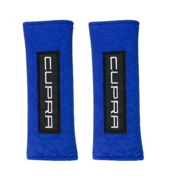 CUPRA ​ΜΑΞΙΛΑΡΑΚΙΑ ΓΙΑ ΖΩΝΗ ΑΣΦΑΛΕΙΑΣ 21 X 7,5 cm ΣΕ ΜΠΛΕ ΧΡΩΜΑ ΜΕ ΑΣΠΡΟ LOGO - 2 ΤΕΜ.
