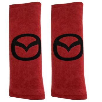 MAZDA​ ​ΜΑΞΙΛΑΡΑΚΙΑ ΓΙΑ ΖΩΝΗ ΑΣΦΑΛΕΙΑΣ 21 X 7,5 cm ΣΕ ΚΟΚΚΙΝΟ ΧΡΩΜΑ ΜΕ ΜΑΥΡΟ LOGO - 2 ΤΕΜ.
