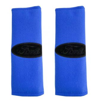 FORD​ ​ΜΑΞΙΛΑΡΑΚΙΑ ΓΙΑ ΖΩΝΗ ΑΣΦΑΛΕΙΑΣ 21 X 7,5 cm ΣΕ ΜΠΛΕ ΧΡΩΜΑ ΜΕ ΜΑΥΡΟ LOGO - 2 ΤΕΜ.