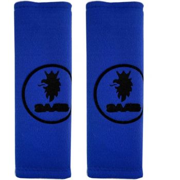 SAAB  ​ΜΑΞΙΛΑΡΑΚΙΑ ΓΙΑ ΖΩΝΗ ΑΣΦΑΛΕΙΑΣ 21 X 7,5 cm ΣΕ ΜΠΛΕ ΧΡΩΜΑ ΜΕ ΜΑΥΡΟ LOGO - 2 ΤΕΜ.