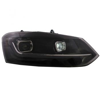 Μπροστινά Φανάρια Set Για Vw Polo 6R/6C 09-17 DRL New Design & Dynamic Φλας H7 Με Μοτέρ Carner