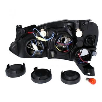 Μπροστινά Φανάρια Set Για Opel Corsa C 00-06 Angel Eyes Μαύρα H7/H7 Depo