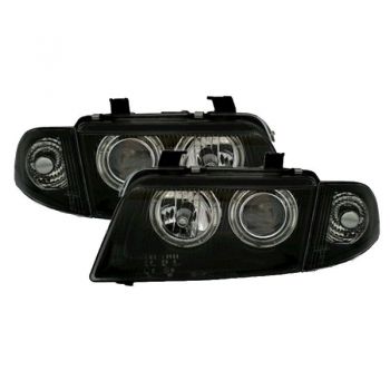 Μπροστινά Φανάρια Set Για Audi A4 B5 94-98 Angel Eyes Μαύρα H7/H7 Depo