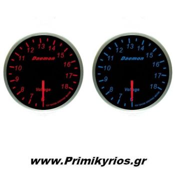 Βολτόμετρο αυτοκινήτου Daemon 52mm Red - Blue