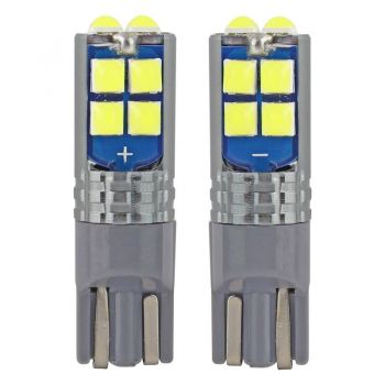 T10 W5W 12V W2,1x9,5d ΛΕΥΚΟ 10SMDx3030 (ΚΑΡΦΩΤΟ - CAN-BUS) 2ΤΕΜ.