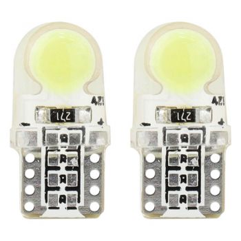 T10 W5W 12V W2,1x9,5d ΛΕΥΚΟ 5.600K 1xCOB LED ΣΙΛΙΚΟΝΗΣ(ΚΑΡΦΩΤΟ) 2ΤΕΜ.