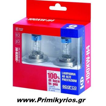 Λάμπα Xenon Sparco H4 +100XW 12V 60/55W