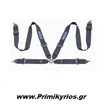 Ζώνη Racing Sparco 4 Point Ηarness Κόκκινη με Ατσάλινο Ρυθμιστή