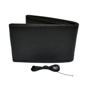 ΚΑΛΥΜΜΑ ΤΙΜΟΝΙΟΥ ΑΥΤΟΚΙΝΗΤΟΥ ΡΑΦΤΟ 38-39cm ΑΠΟ ΛΕΙΟ ΑΟΣΜΟ ΤΕΧΝΟΔΕΡΜΑ ΜΑΥΡΟ AMIO - 1 ΤΕΜ.