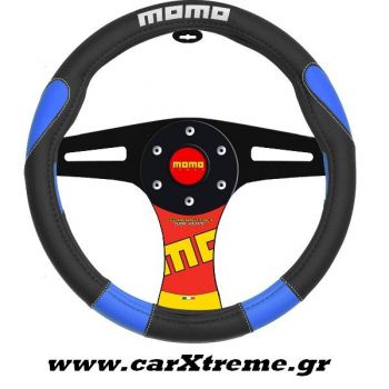 Κάλυμμα Τιμονιού Αυτοκινήτου SWC 006 Μαύρο-Μπλε της Momo