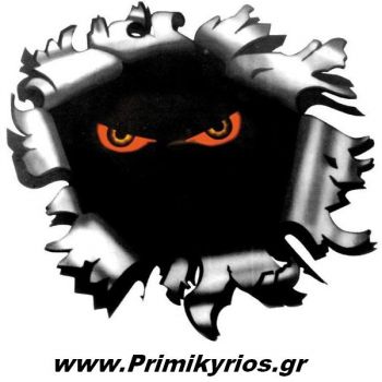 Αυτοκόλλητο Αυτοκινήτου  Mεταλλική Xαρακιά και Mάτια 3D