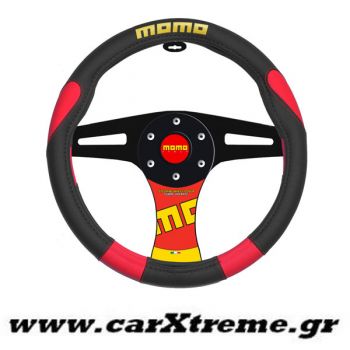 Κάλυμμα Τιμονιού Αυτοκινήτου Momo SWC 006 Μαύρο-Κόκκινο