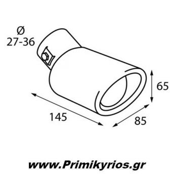 Mπούκα Εξάτμισης Αυτοκινήτου TS-31 Λοξή Οβάλ